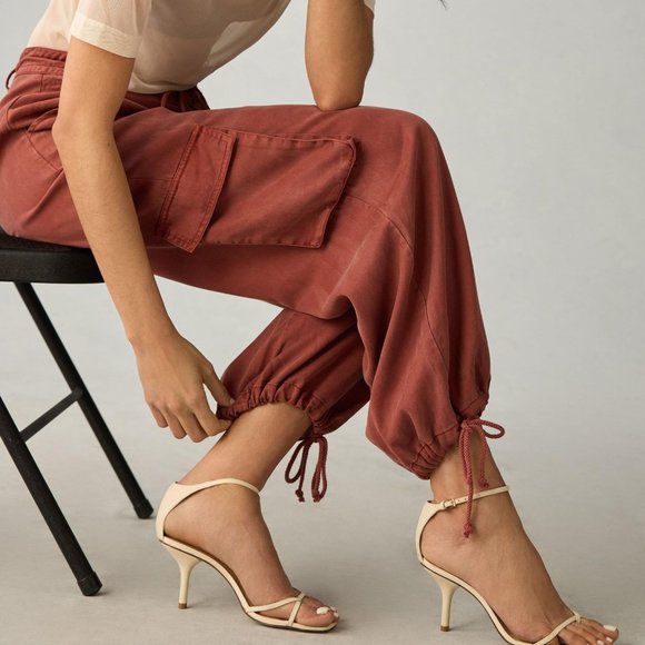 Brand New On the Road Drawstring Ankle Cargo Pants - Picture 1 of 5